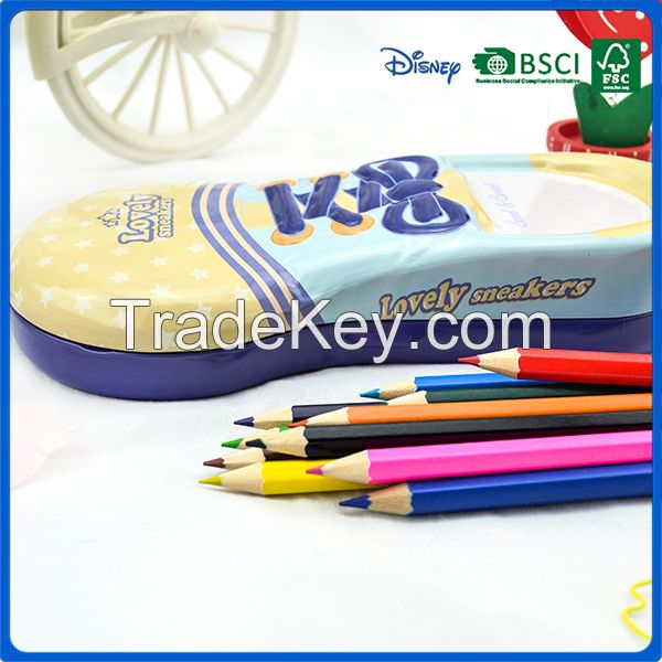 Bistratal shoes tinplate pencil case for students