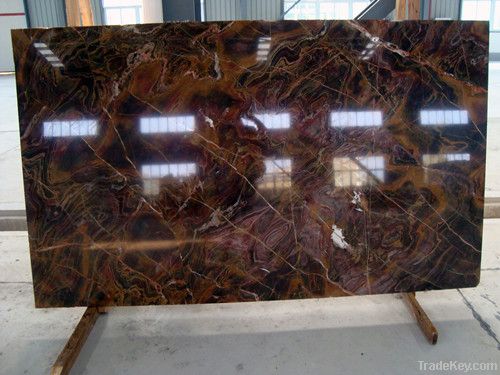 Polished Chinese Marble tile Louis Red