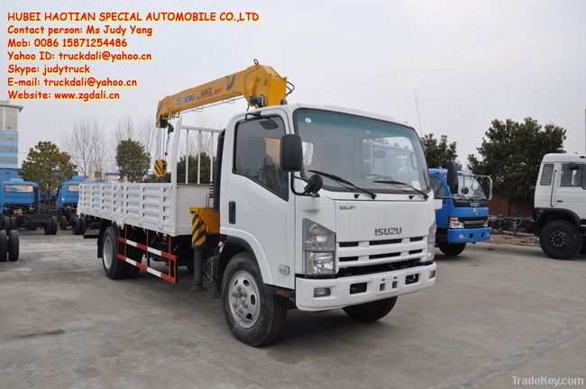 ISUZU QL1100 4T telescopic boom truck with crane