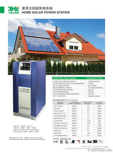 1500W solar power system for home