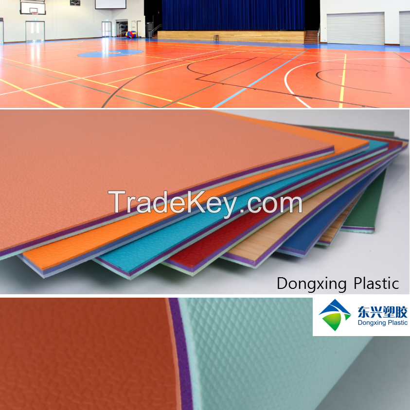 Cushioned vinyl synthetic sports flooring