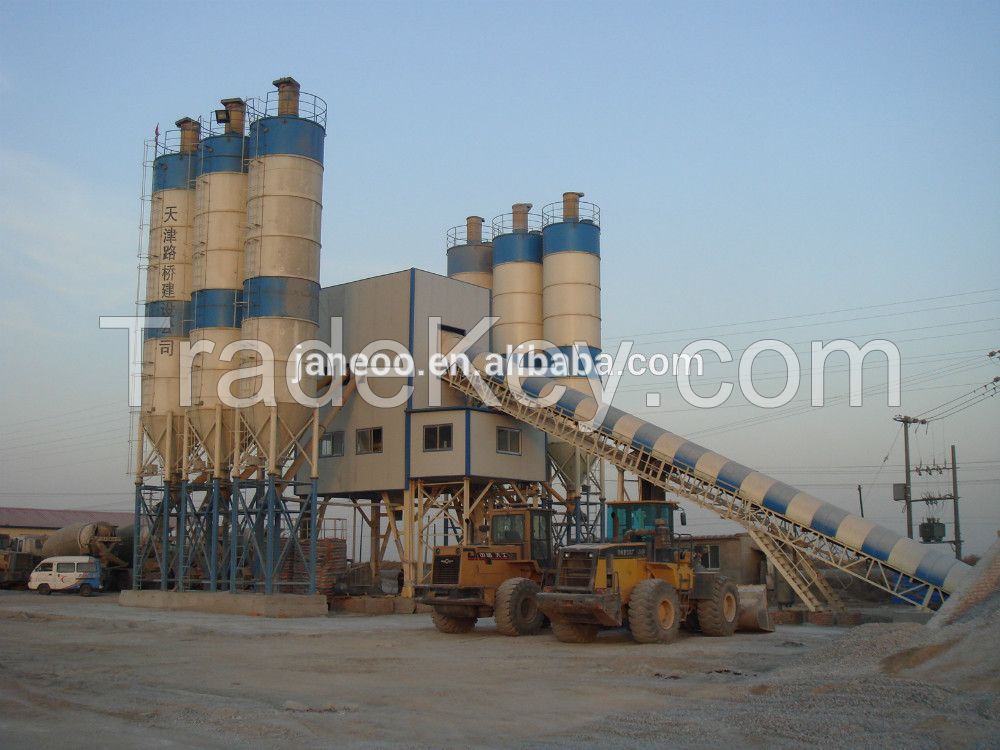 HZS180 with capacity of 180m3/h belt feeding type concrete mixing plant