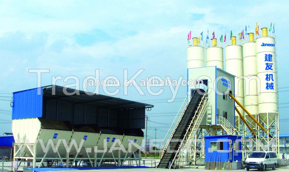 HZS90 with capacity of 90m3/h belt feeding type concrete mixing plant