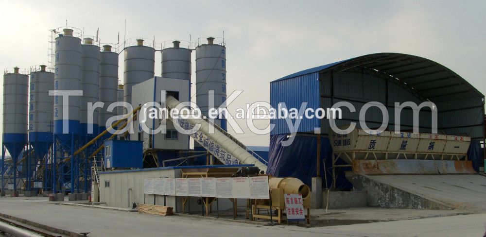 HZS180 with capacity of 180m3/h belt feeding type concrete mixing plant