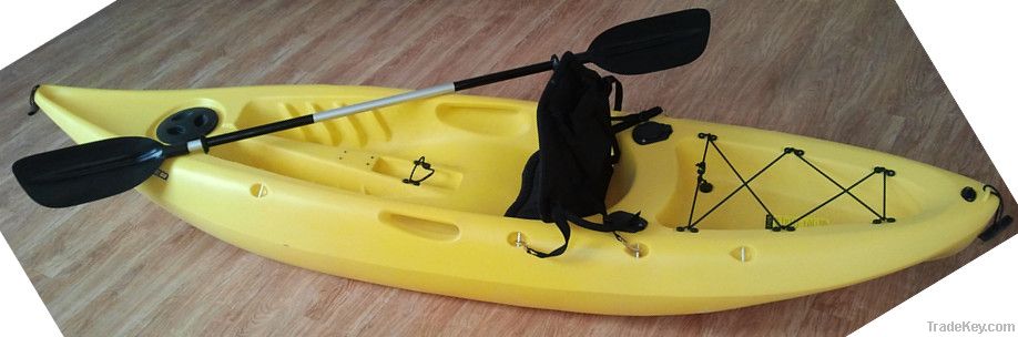 single person sit on top fishing kayak with paddles