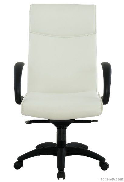 White Leather High back Executive Office Chair