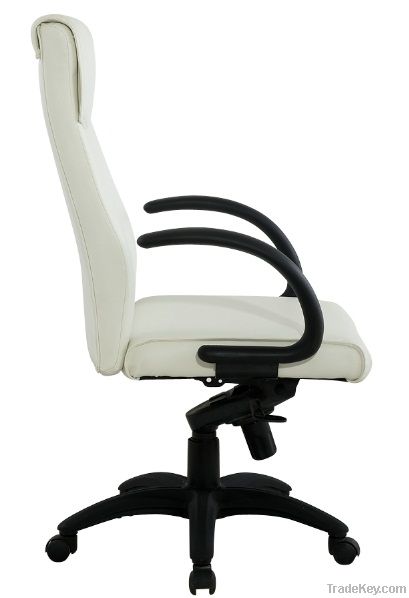 White Leather High back Executive Office Chair