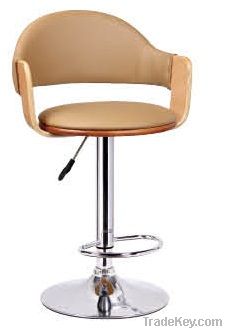 Leather and Bentwood Bar Stool