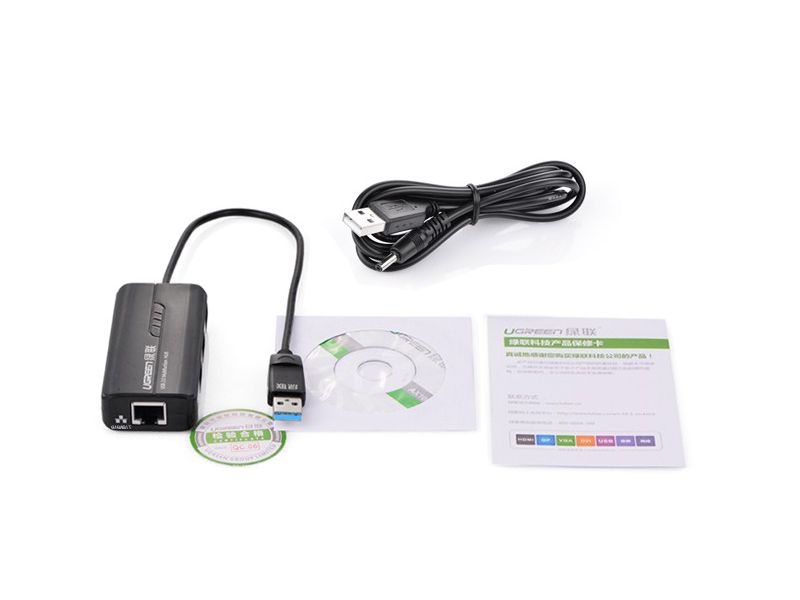 GREEN 20265 3 Ports USB 3.0 Hub with USB 3.0 Gigabit 10/100/1000Mbps Ethernet Network