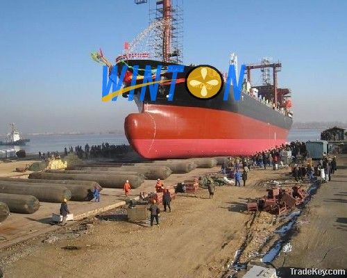 Ship launching rubber airbag