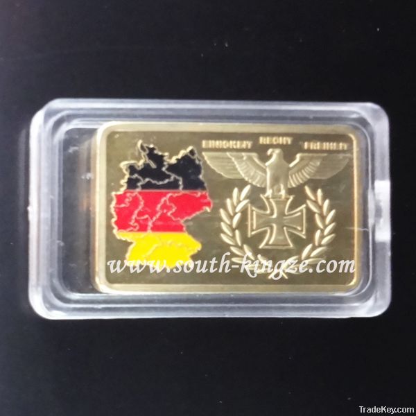 Germany bullion Bundesrepublik Deutschland 3rd Reich gold plated bar c