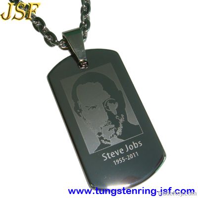 Steve Jobs tungsten dog tag, tungsten pendants