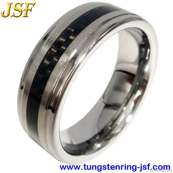 Fashion Carbon Fiber Tungsten Ring