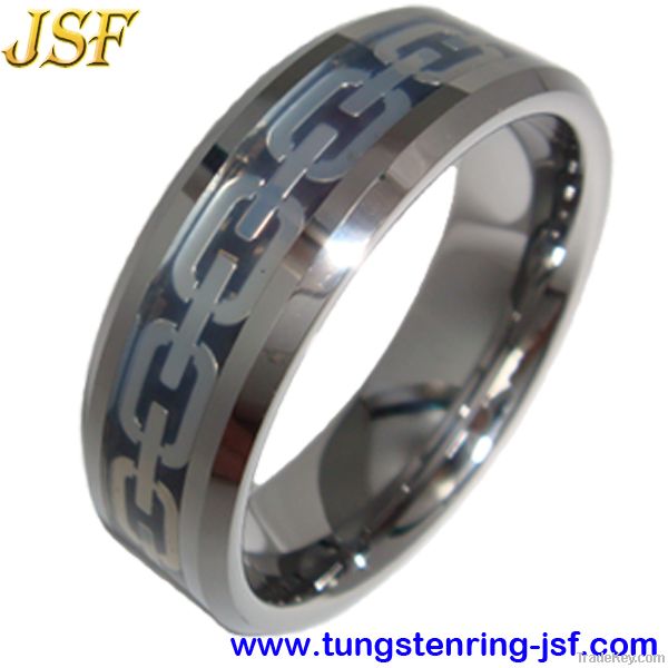 Fashion tungsten rings Dragon slice inlay