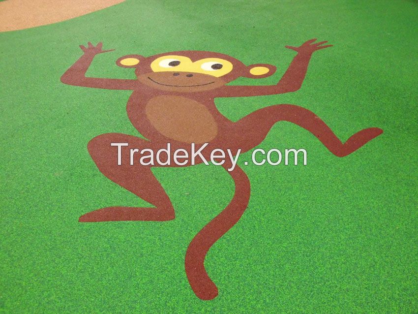 Playground EPDM granule wetpour rubber flooring