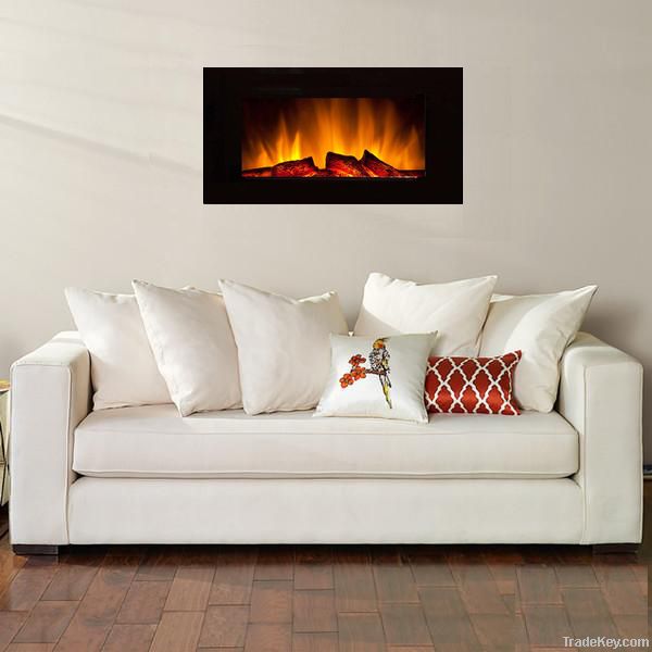wall-mounted fireplace