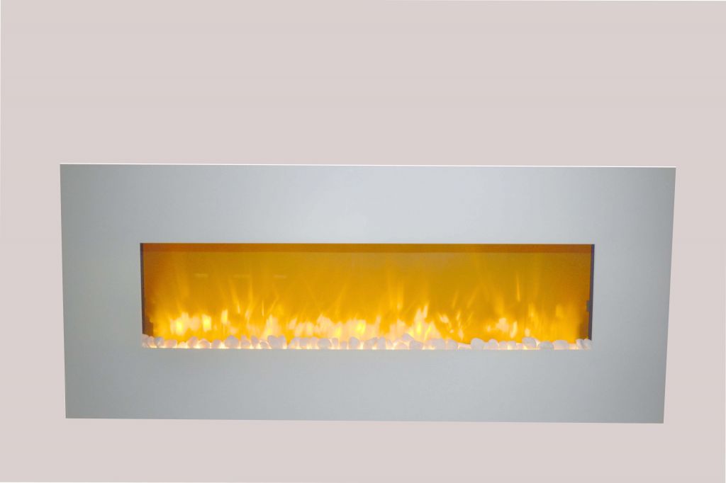 50&quot; CSA passed big size white wall-mounted fireplace with plastic