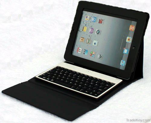 slim silicone bluetooth keyboard for ipad with leather case