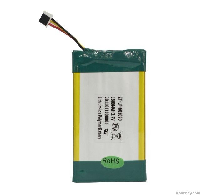 High Capacity Lithium Polymer Battery Pack, 7.2mm Thickness