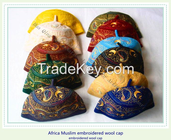 Africa Muslim  embroidered wool cap