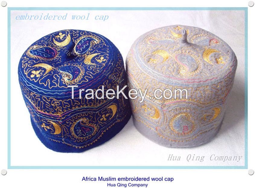 Africa Muslim manual embroidered wool cap