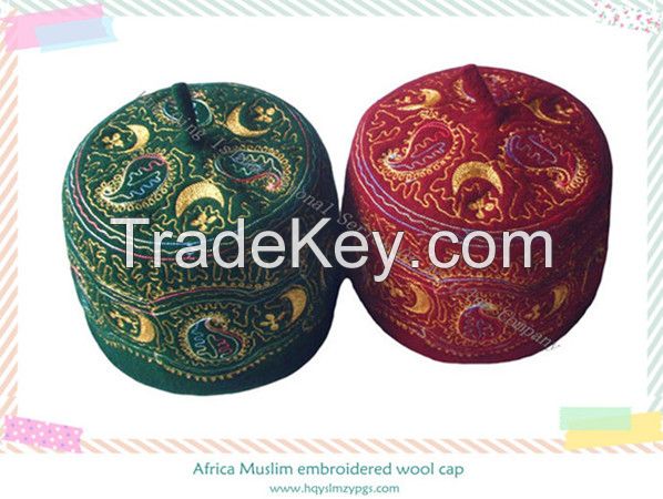 Africa Muslim manual embroidered wool cap