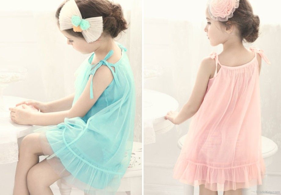 Fashional cotton girls' dresses, suitable for height from 85cm to 135cm