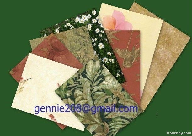 solid color and flower design Paper overlaid Plywood, Polyester Plywood