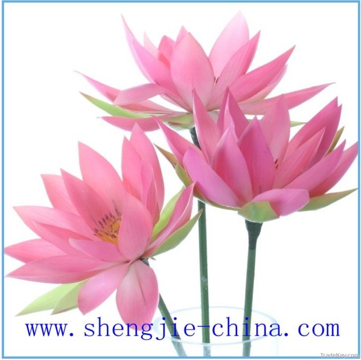 2012 new design decoration artificial single PU lotus flower