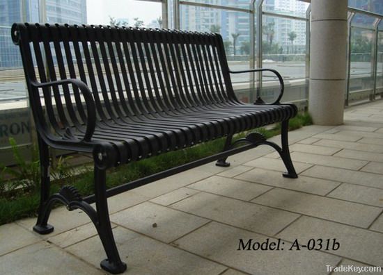 metal bench with cast iron legs