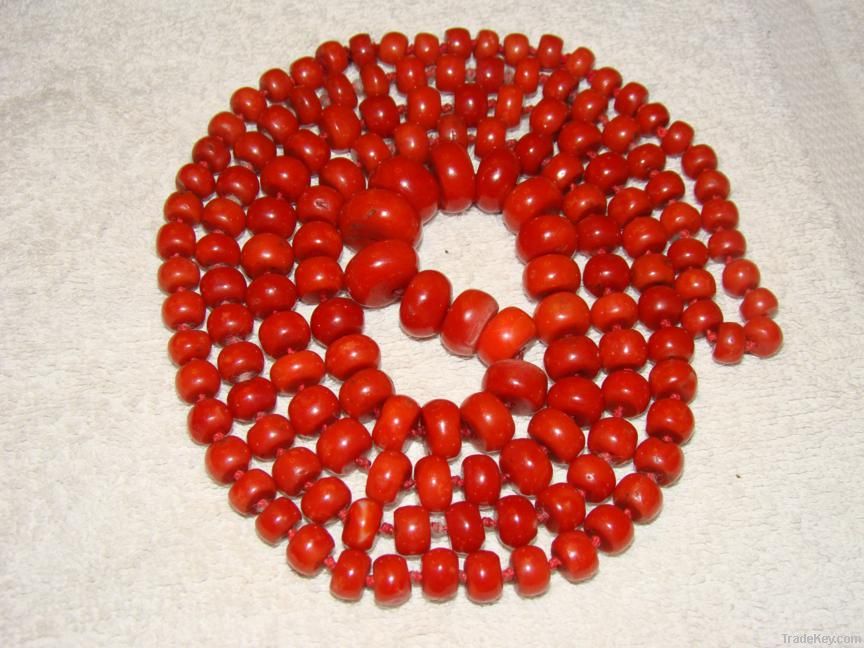 Old amber, Coral, Ivory necklaces and beads