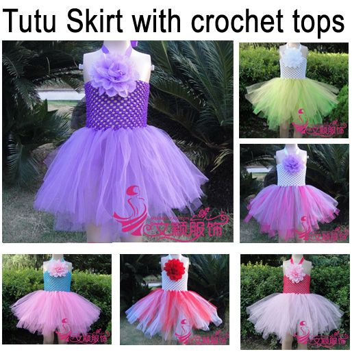 Wholesale Girl Tutu dress with 6&quot; Chochet tops, girl dancing dress