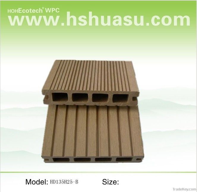 Recycled water-proof hollow outdoor wpc decking (CE ROHS)