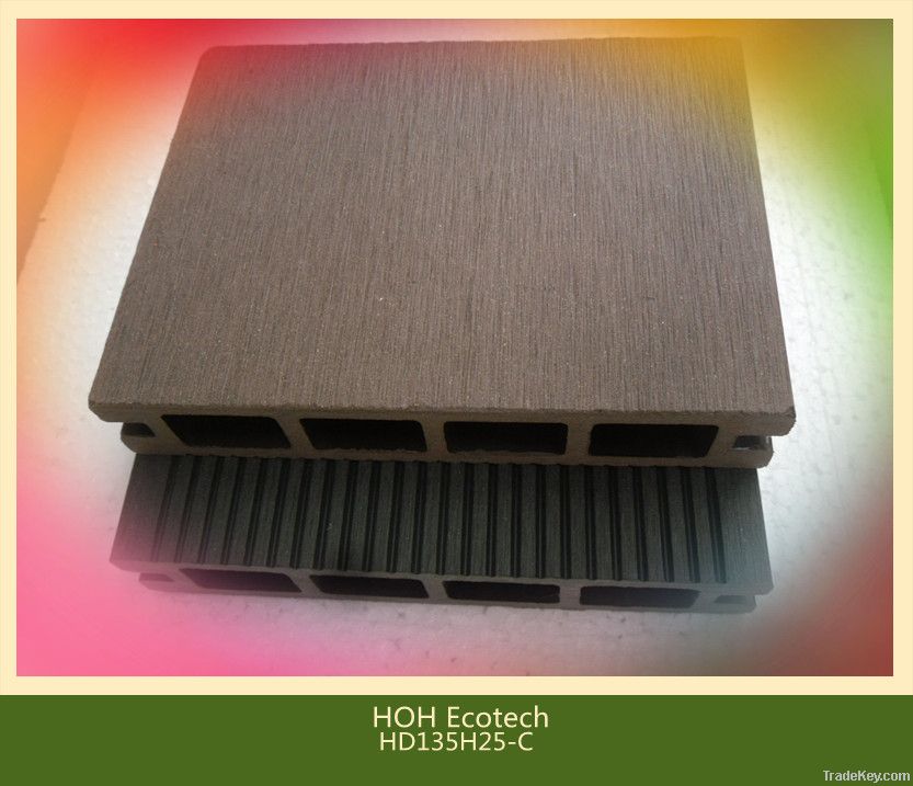 Recycled water-proof hollow outdoor wpc decking (CE ROHS)