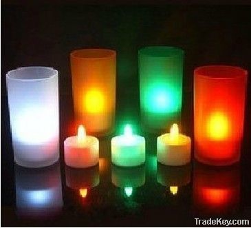 Voice-activated colorful candle lamp