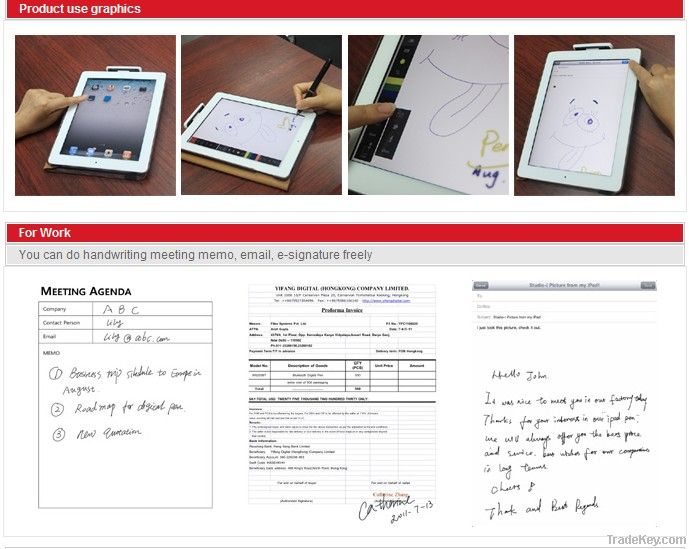 Digital Pen can work for iPhone, iPad, pc, all bluetooth except