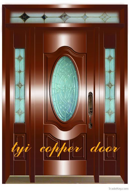 copper glass door