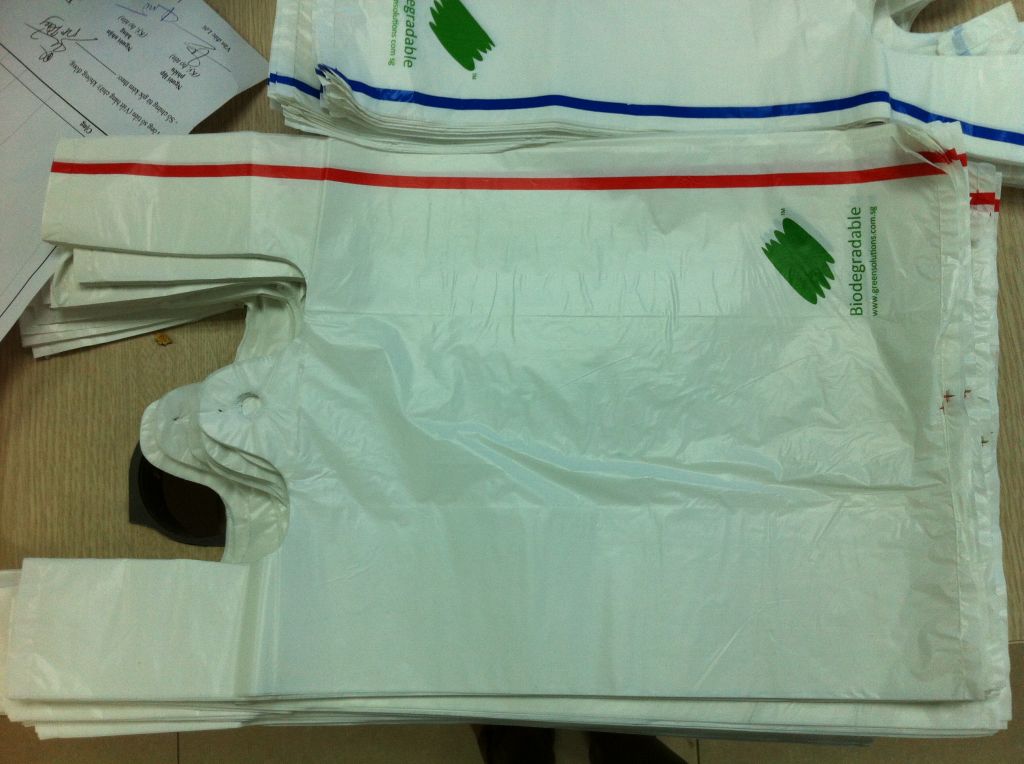 White HDPE t-shirt bag