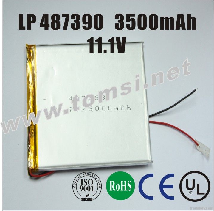 High capacity li-polymer battery pack 11.1V 3500mAh