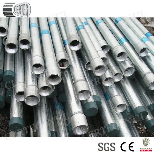 Round Galvanized Welded Steel Pipe 3'' O.D. 2.5mm Thick  20ft Length