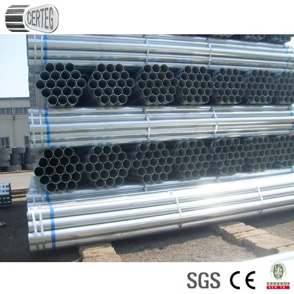 Round Galvanized Welded Steel Pipe 3'' O.D. 2.5mm Thick  20ft Length