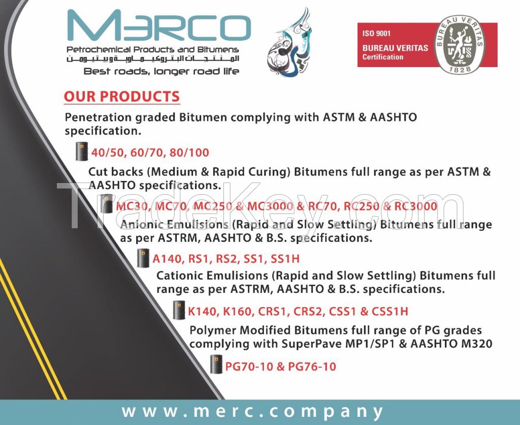 Bitumen grades ,MCS and Emulsion