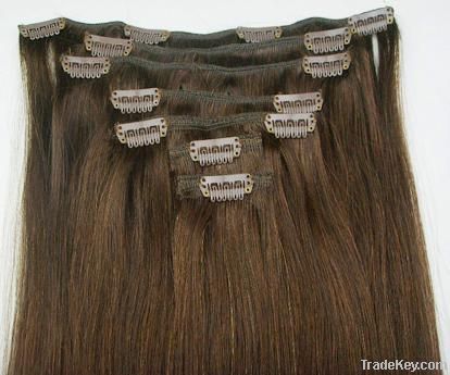 100% Indian remy hair clip in hair extensions