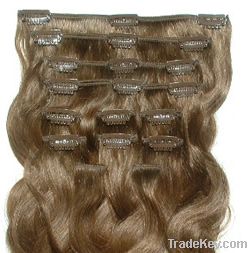 100% Indian remy hair clip in hair extensions