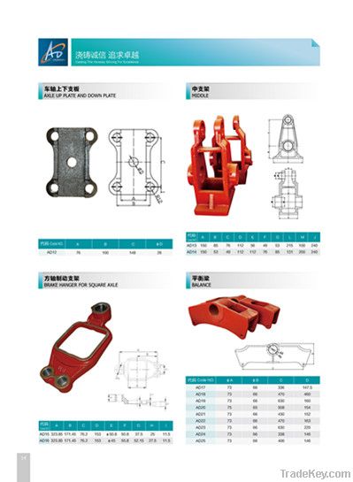 Front/Middle/Rear Hanger for Semi-trailer Mechanical Suspension