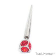 jewelled fake ear taper