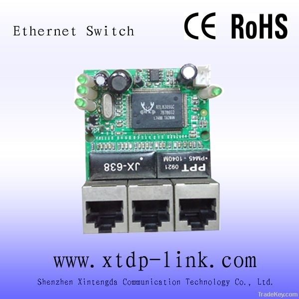 best design 3 port mini ethernet switch module