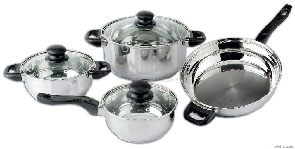 7 pc mirror polishing stainless steel cookware set