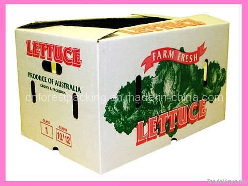 Colourful corrugated box for vegetable packaging