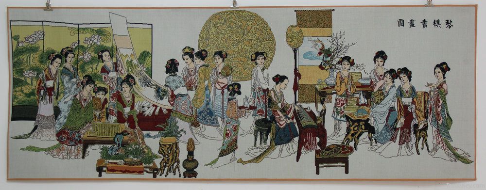 embroidery picture with Chinese culture